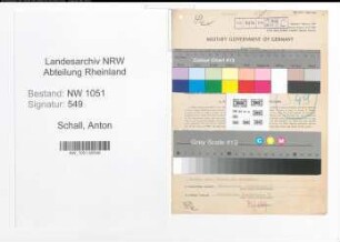 Entnazifizierung Anton Schall , geb. 07.01.1896 (Kaufmann)