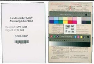 Entnazifizierung Erich Kolar , geb. 15.07.1920 (Arbeiter)
