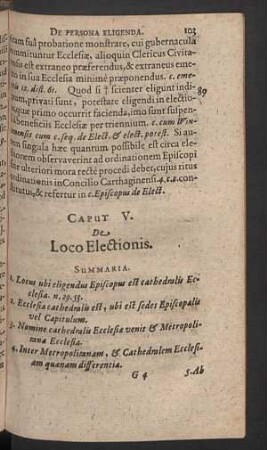 Caput V. De Loco Electionis.
