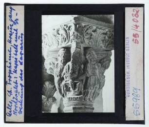 Arles, St. Trophime : Kreuzgang, Nordtrakt, Kapitell, Erweckung des Lazarus