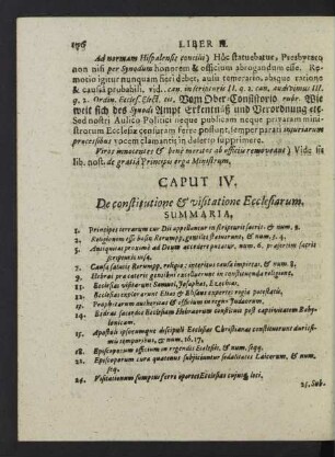 Caput IV. De constitutione & visitatione Ecclesiarum.