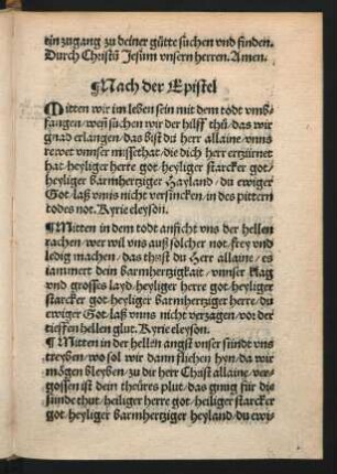 Nach der Epistel ||
