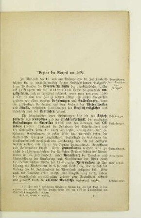 Beginn der Neuzeit um 1492