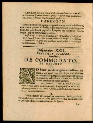 Disputatio XXII, Ebelingi Staude, Marchiaci, De Commodato, Et Deposito.