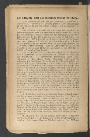 Ein Rudgang durch das apostolische Vikariat Ober-Kongo