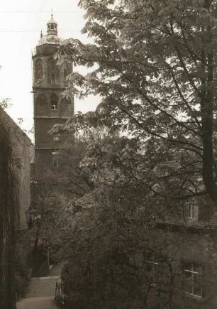 Meißen, Blick vom Seelensteig zur Frauenkirche