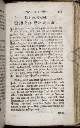 Das 59. Capitel. Von der Bleichsucht. - Das 63. Capitel. Vom weissen Fluß.