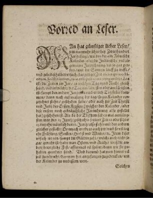 Vorred an Leser