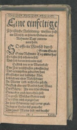 Eine einfeltige Christliche Anleitung ...