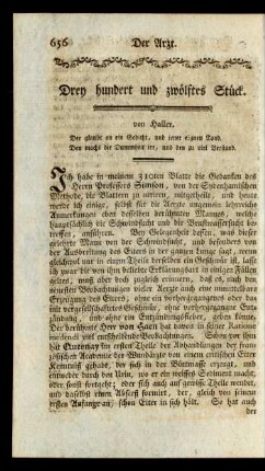 Drey hundert und zwölftes Stück