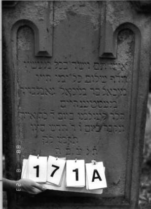 Grabstein 171 (Index: 100095970) Maße HxBxT: 177x67x68 cm: Grabstein 171A