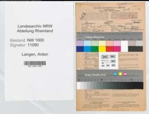 Entnazifizierung Anton Langen, geb. 09.07.1892 (Bankangest.)
