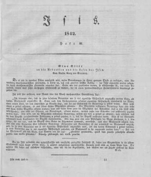 Eine Bitte an die Redaction und die Leser der Isis / vom Grafen Georg von Buquoy