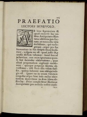Praefatio Lectori Benevolo.