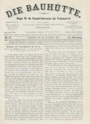 No. 44. Frankfurt a. M., den 29. Oktober 1910. 53. Jahrgang.