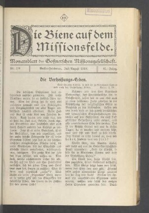 Nr. 7/8. Juli/August 1918