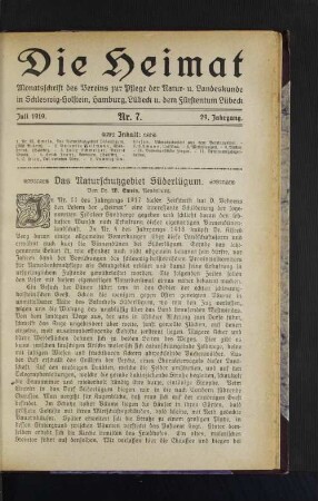 Juli 1919. Nr. 7. 29. Jahrgang.