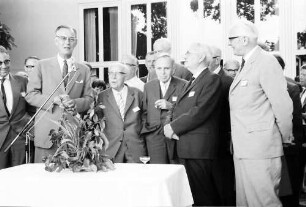 17. Tagung 1967 Chemiker; Maikäferrede: Tadeus Reichstein (angeschnitten), Graf Lennart Bernadotte, Leopold Ruzicka, Otto Hahn, Harold C. Urey, Adolf Butenandt