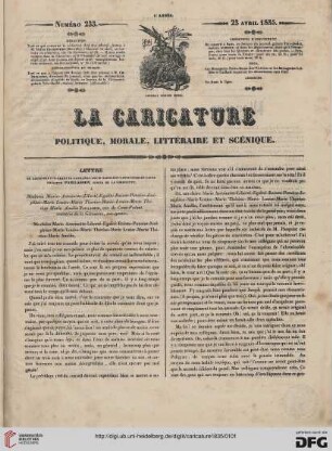 Numéro 233 (23 Avril 1835) Planche 484-485