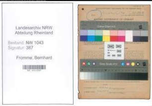 Entnazifizierung Bernhard Fromme , geb. 17.02.1891 (Schmied)