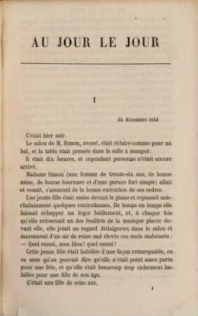 Au jour le jour