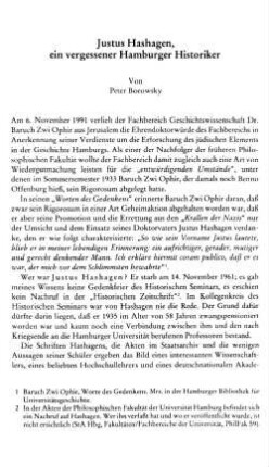 Justus Hashagen : ein vergessener Hamburger Historiker