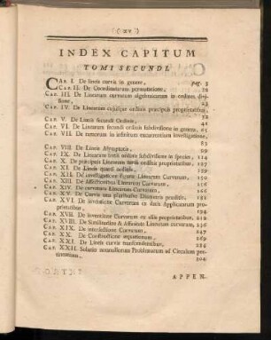 Index Capitum Tomi Secundi