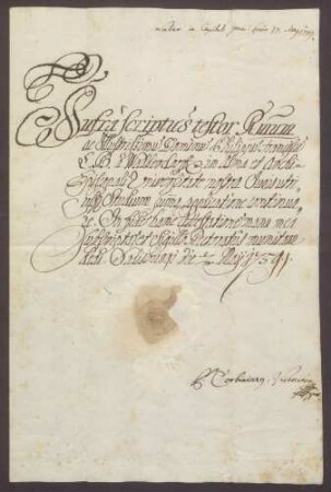 Salzburger Studienzeugnisse des Philipp Franz Wilderich von Walderdorff.