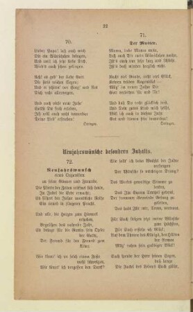 Neujahrswünsche besondern Inhalts