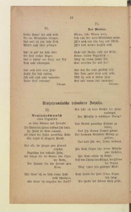 Neujahrswünsche besondern Inhalts