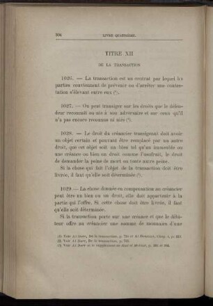 Titre XII. De la transaction