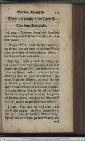 Drey und zwanzigstes Capitel. Von dem Durchfalle