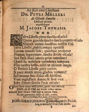 Petri Mülleri De osculo sancto commentatio
