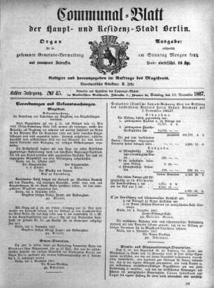 1867,45: No. 45, 10. November 1867