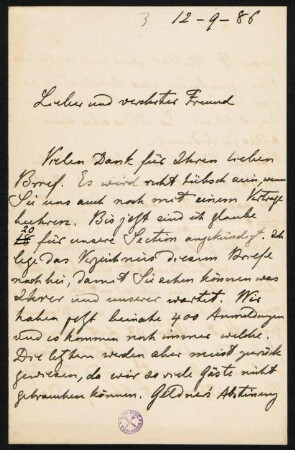 Brief 3: 12.09.1886