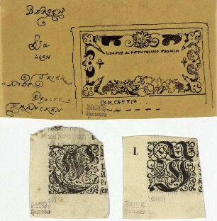 Ornament aus Dilich, Kartusche, Initialen