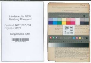 Entnazifizierung Otto Niegelmann , geb. 29.07.1894 (Krim.Assistent)