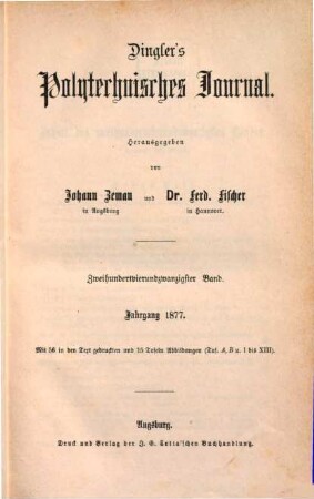 Dingler's polytechnisches Journal. 224. 1877