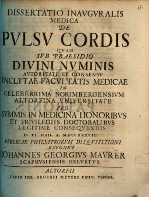 Diss. inagu. med. de pulsu cordis