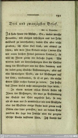 Drei und zwanzigster Brief