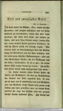 Drei und zwanzigster Brief