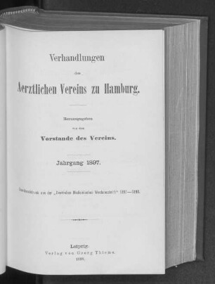 1897: Verhandlungen des Ärztlichen Vereins zu Hamburg