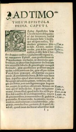 Ad Timotheum Epistola Prima.