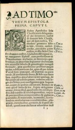 Ad Timotheum Epistola Prima.