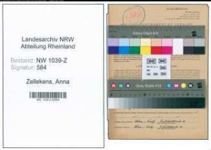 Entnazifizierung Anna Zellekens , geb. 03.04.1901 ()