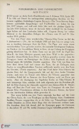 Ausgrabungs- und Fundberichte aus Italien