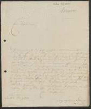 Brief von Peter Joseph Lenné an Unbekannt