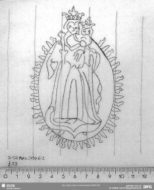 W-Dl-604 Madonna mit Jesuskind / Adler + "Breslau 1749"