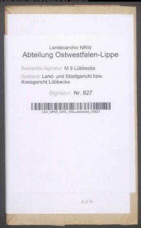 Erblasser: Langhorst, Johann Cord Christoph Heinrich Wilhelm, geb. Fleddermann: