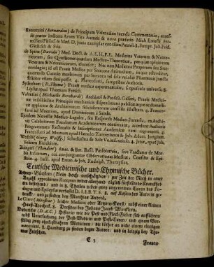 Teutsche Medicinische und Chymische Bücher.